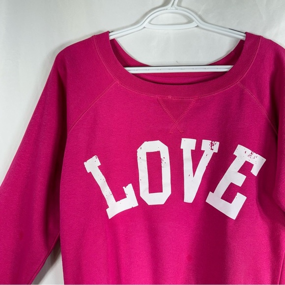 Green Sleeved Pink LOVE Sweatshirt - Picture 2 of 6